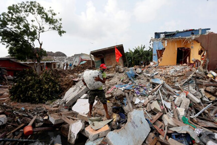 Landslide at a Giant Rubbish Tip Killed 32